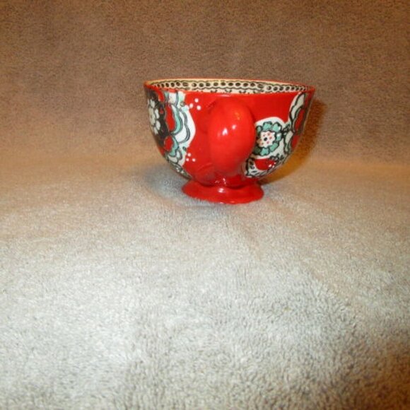 Anthropologie ELKA Ayaka PEDESTAL Coffee MUG Cup FOOTED Twist Handle TEXTURED - Picture 5 of 10